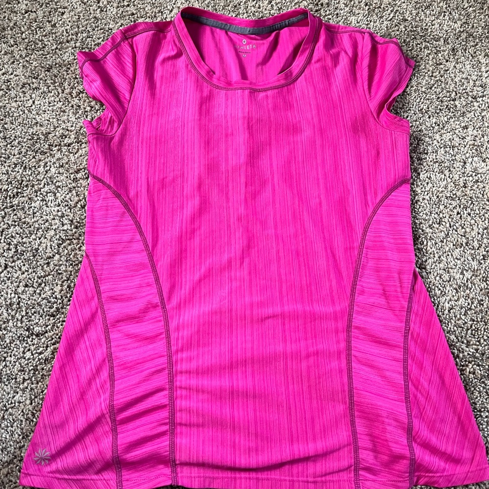 Athleta Bright Pink Short Sleeve Active Tee